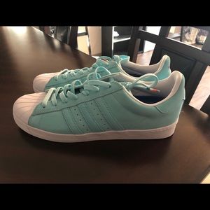 Men’s Adidas Superstar Shoes Teal Brand new